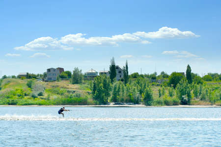 coast river on background skyの写真素材