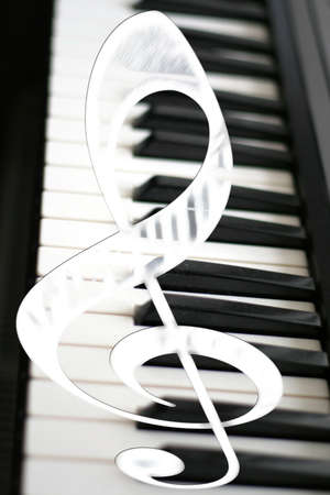 note abstract and piano keys