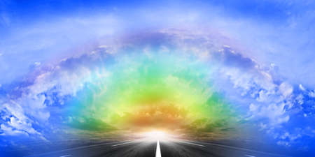 road on the skyの写真素材