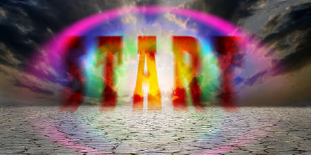 start.abstract scene road on the desertの写真素材