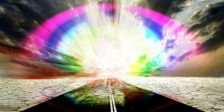 abstract scene road on the desertの写真素材