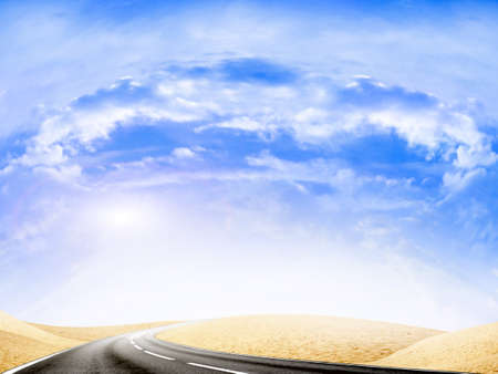 road on the desertの写真素材