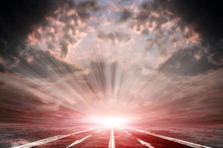 abstract background road on the desertの写真素材