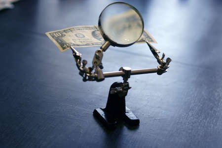 american dollars in adjustment for increase the part of subjectの写真素材