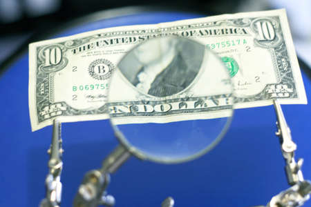 american dollars in adjustment for increase the part of subjectの写真素材