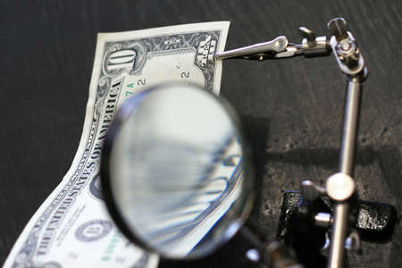 american dollars in adjustment for increase the part of subjectの写真素材