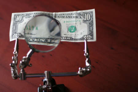 american dollars in adjustment for increase the part of subjectの写真素材