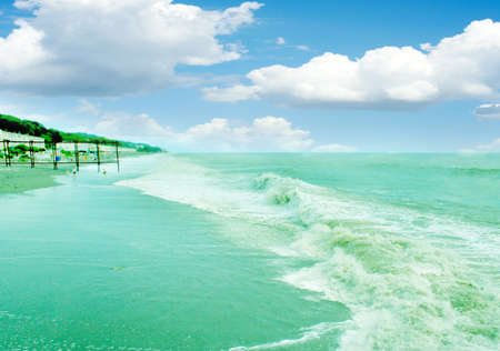 scene solar sea beach as travel background