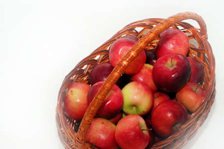 scene beautiful ripe garden apple lies in basket