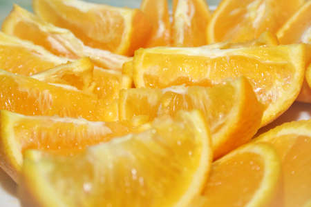 abstract scene cut on segments ripe orangeの写真素材