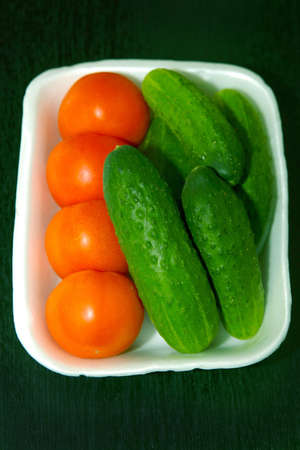 tomato and cucumberの写真素材