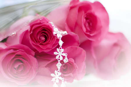 abstract scene with flower rose as floral backgroundの写真素材