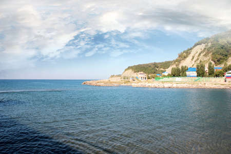 beautiful solar sea beach as place of the restの写真素材