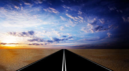 route on background celestial landscape