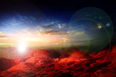abstract scene mountain landscape and beautiful dark sky with clouds
