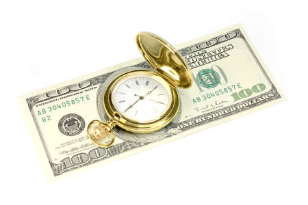 exact watch and bill dollar as symbol financial trade