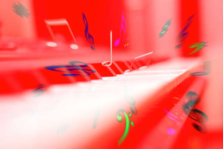 dark and white keys of a piano as background musicの写真素材