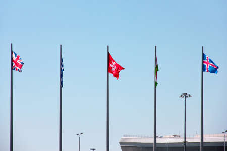 image state flag on a flagstaff and wonderful clean skyの写真素材