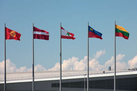 image state flag on a flagstaff and wonderful clean sky
