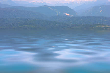 wonderful landscape with mountain peaks as place for extreme tourismの写真素材