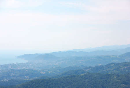 Wonderful landscape with mountain peaks as place for extreme tourismの写真素材