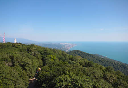 landscape with mountain peaks as place for extreme tourismの写真素材