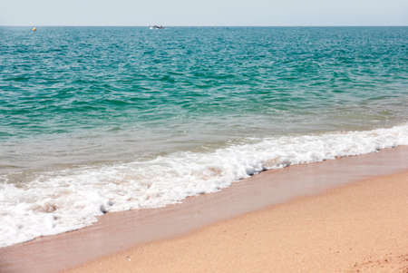 beautiful sandy beach on the coast seaの写真素材