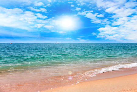 beautiful sandy beach on the coast seaの写真素材