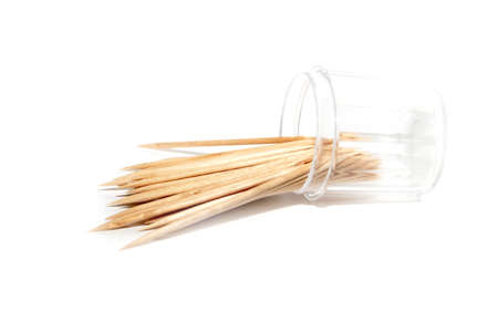 small pile of wooden toothpick for hygieneの写真素材