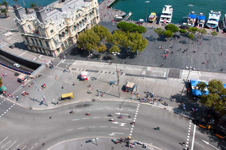 building area and construction of a sea port Barcelona Spain
