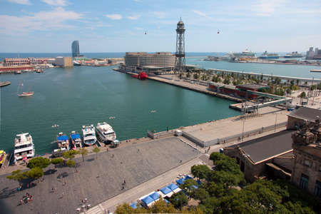 building area and construction of a sea port Barcelona Spainのeditorial素材
