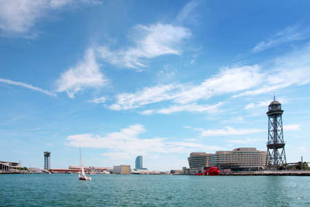 building area and construction of a sea port Barcelona Spainのeditorial素材