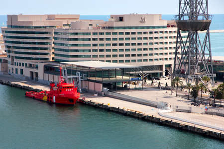 building area and construction of a sea port Barcelona Spainのeditorial素材