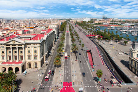 view of buildings and streets of Barcelona Spainのeditorial素材