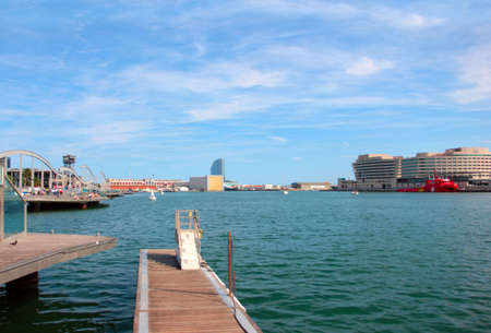 Building area and construction of a sea port Barcelona Spainのeditorial素材