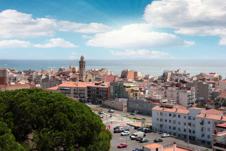 A resort town Calella on the coast of the Mediterranean Sea Spainのeditorial素材