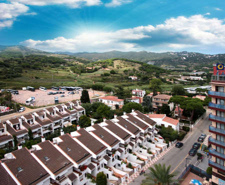 A resort town Calella on the coast of the Mediterranean Sea Spainのeditorial素材