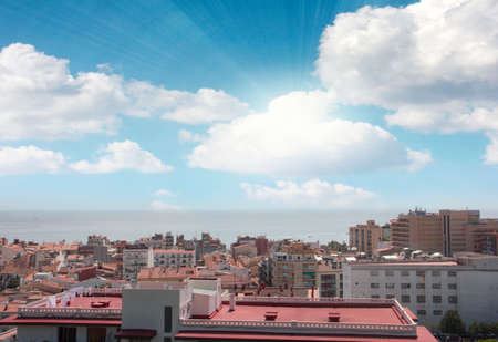 A resort town Calella on the coast of the Mediterranean Sea Spainのeditorial素材