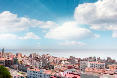 A resort town Calella on the coast of the Mediterranean Sea Spainのeditorial素材