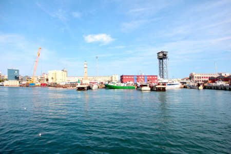 Building area and construction of a sea port Barcelona Spainのeditorial素材