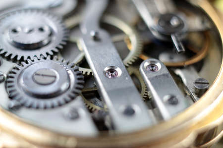 view of the toothed gear and other details clockworkの写真素材