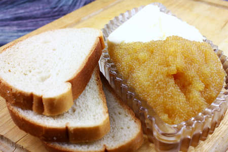 sandwich fresh bread and caviar pikeの写真素材