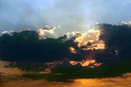 Beautiful dark blue sunny sky as skyscape