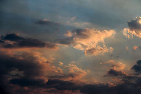 Beautiful dark blue sunny sky as skyscape