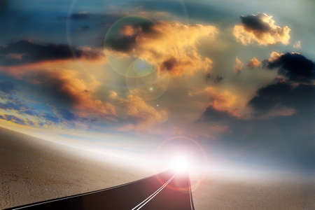 Summer day and road as abstract backgroundの写真素材