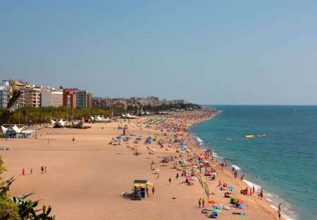 View of the sandy beach coast Costa Brava,Catalunya,Spain