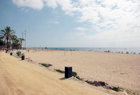View of the sandy beach coast Costa Brava,Catalunya,Spain