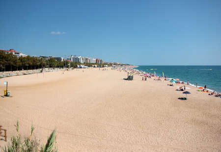 View of the sandy beach coast Costa Brava,Catalunya,Spain