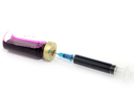 an injection syringe and ampoule medical preparationの写真素材