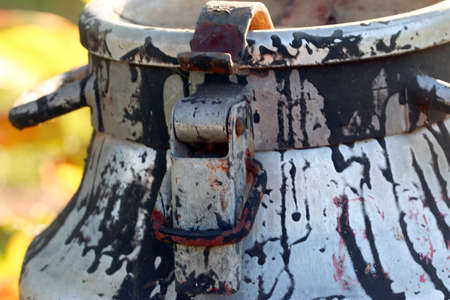 fragment of the surface of old aluminum cansの写真素材